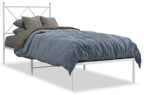 Estrutura de cama com cabeceira 80x200 cm metal branco