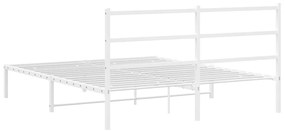 Estrutura de cama com cabeceira 150x200 cm metal branco