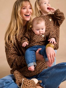 Camisola com estampado de leopardo e coração para bebé, coleção cápsula mãe/filha, da ENVIE DE FRAISE bege