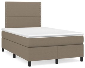 Cama boxspring c/ colchão 120x190cm tecido castanho-acinzentado