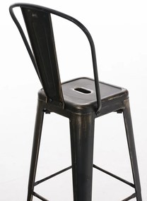 Banco de bar Aiden em metal 44 x 115 x 52 cm Preto + Dourado