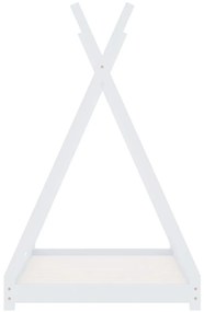 Estrutura de cama para crianças 80x160 cm pinho maciço branco