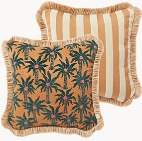 Almofada reversível artesanal para exterior Laura