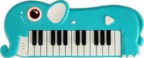 Piano infantil de 25 teclas em forma de elefante com música e luzes integradas para maiores de 3 anos Azul
