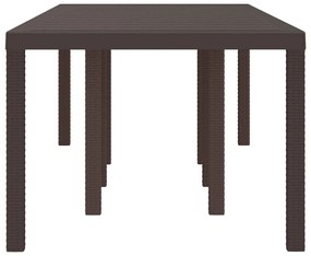 Mesa de Jardim vidaXL Castanho 250x100x73 cm Em Rattan Sintético