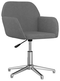 Cadeiras de jantar giratórias 2 pcs tecido cinzento-claro