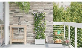 Jardineiras de Jardim 1 pc Branco 40 x 40 x 126 cm Plástico