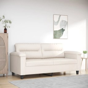 vidaXL Sofá de 2 lugares 140 cm tecido de microfibra bege