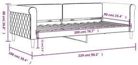 Sofá-cama 90x200 cm veludo preto