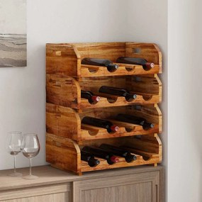 Garrafeiras para 16 garrafas 4 pcs madeira de mogno maciça