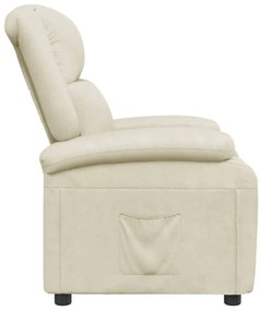 Poltrona reclinável couro artificial cor creme