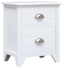 vidaXL Mesa-de-cabeceira 38x28x45 cm madeira paulownia branco