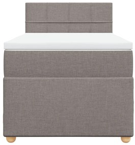 Cama com molas/colchão 80x200 cm tecido castanho-acinzentado