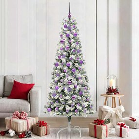 vidaXL Árvore de Natal Articulada Artificial Verde e Branco 210 cm