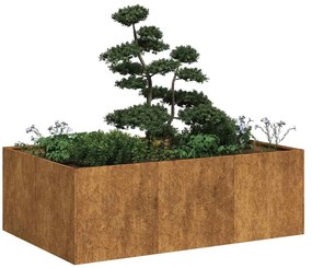 Floreira enferrujada 120x80x40 cm aço resistente