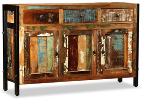 Aparador de madeira reciclada maciça 120x35x76 cm