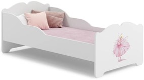 Cama infantil ANNA branca 140x70 - bailarina - colchão e estrado incluído