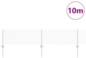 Cerca de Cadeia com 10 Postes U Prata 0.4x10 m Aço