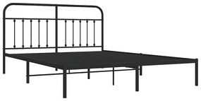 Estrutura de cama com cabeceira 183x213 cm metal preto