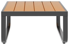 Sofás de canto para jardim com almofadões 4 pcs alumínio e WPC