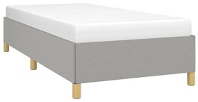 Estrutura de cama 90x190 cm tecido cinza-claro