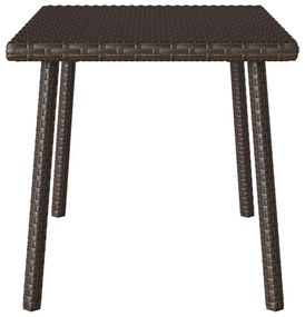 Mesa de centro de jardim retangular 60x40x37cm vime PE castanho