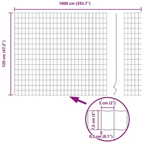 Cerca Euro Verde 1,2x10 m Aço