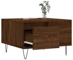 Mesa de centro 55x55x36,5cm derivados madeira carvalho castanho