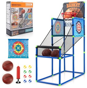 Jogo de basquetebol para crianças com marcador eletrónico e efeitos sonoros 80,5 x 41,5 x 135 cm azul