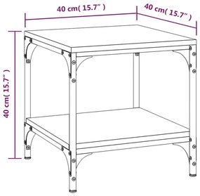 Mesas de apoio 2 pcs 40x40x40 cm derivados madeira cinza sonoma