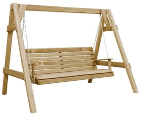 vidaXL Baloiço de jardim 205x150x157 cm madeira de pinho impregnado