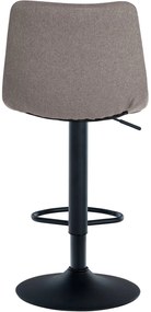 Banco de bar Jerry em tecido com estrutura preta 87-108,5 x 43 x 46,5 cm Cinzento