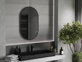Mexen Loft espelho de casa de banho oval 90 x 55 cm, moldura preta - 9851-090-055-000-70