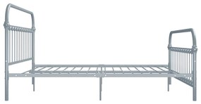 Estrutura de cama metal 180x200 cm cinzento