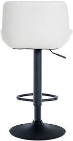 Banco de bar Tover em couro sintético e com estrutura preta 48 x 81-105 x 54 cm Branco