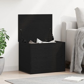 Caixa de Armazenamento vidaXL com Tampa Madeira Negra 60x42x46 cm Madeira Ingenheira