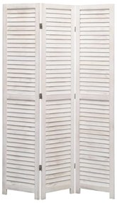 vidaXL Biombo com 3 painéis 105x165 cm madeira branco