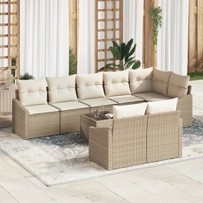 vidaXL Conjunto de Jantar para Jardim de 9 Peças com Almofadas em Rattan Marrom