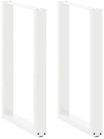 vidaXL Pés de mesa de bar em forma de U, 2 peças, branco, 60x(90-91) cm, aço