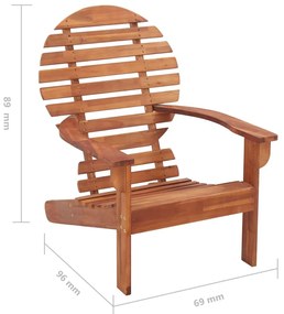 Cadeira Adirondack em madeira de acácia maciça