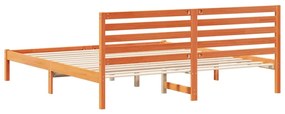 Estrutura da Cama com cabeceira Castanho-mel 180 x 200 cm