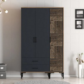 Guarda-roupa Kumsal PT – Nogueira/Antracite – 120x47,5x201,4 cm