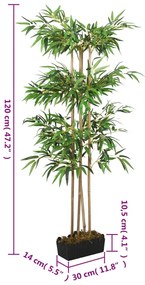 Árvore de bambu artificial 760 folhas 120 cm verde