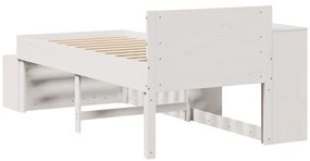 Cama sem colchão 75x190 cm madeira de pinho maciça branco