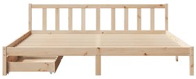 Cama sem colchão 200x200 cm madeira de pinho maciça