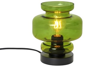 Candeeiro de Mesa Retro Preto com Vidro Verde - Denise Retro