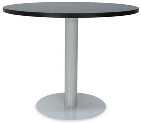 Mesa de Reunião Redonda 1200x750 mm – Tampo Branco em Melamina, Estrutura Cinza