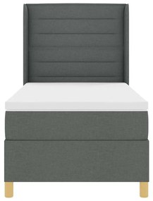 Cama box com colchão cinza escuro 80x200 cm em tecido