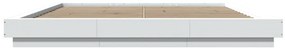 Estrutura cama c/ luzes LED 180x200 cm derivados madeira branco
