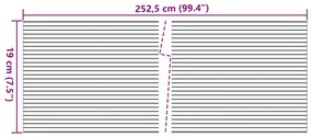Telas privacidade p/ jardim 10 pcs 252,5x19 cm PVC cinza pedra